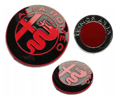 2pezzi stemma alfa romeo rosso - 2pezzi,